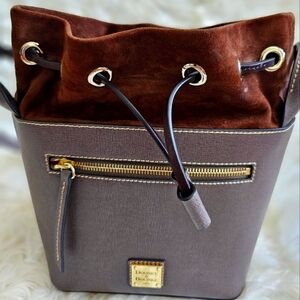Dooney & Bourke 1975 leather and suede bucket style purse